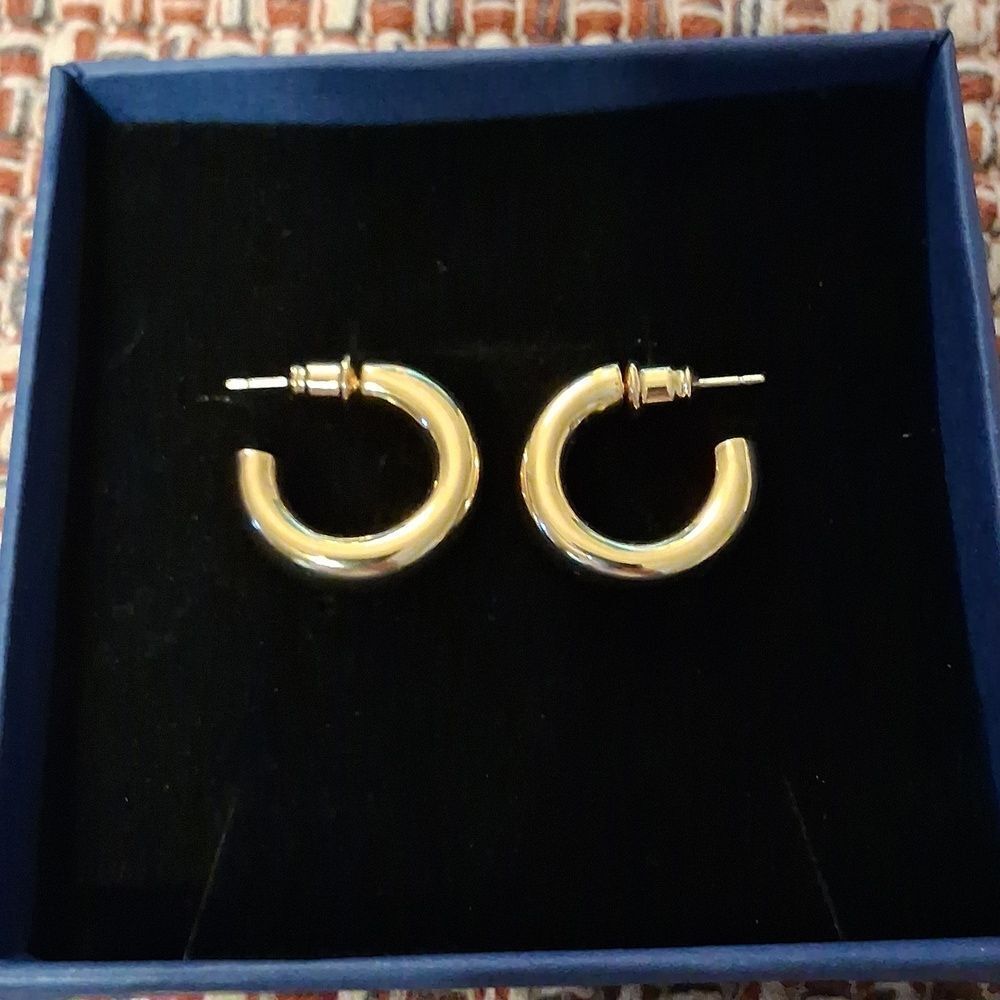 14k Gold Plated Chunky Open Hoop 20mm Earrings New